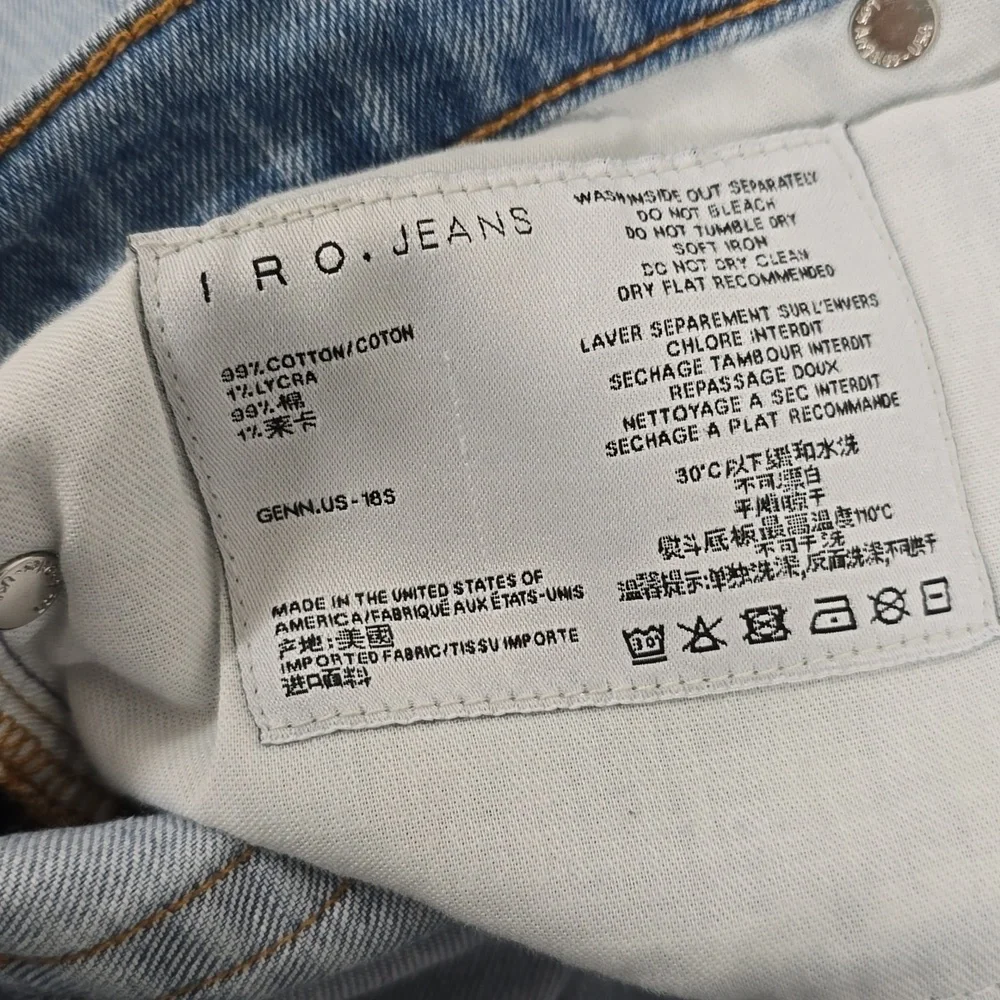 IRO • Genn Light Wash Distressed Chain Skinny Jeans